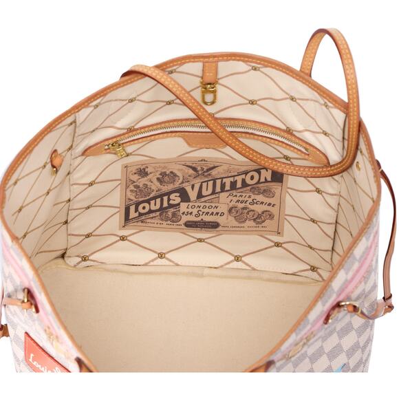 Louis Vuitton Neverfull MM Summer Truck Tote Bag N41065 Azur Damier Canvas - Picture 9 of 9